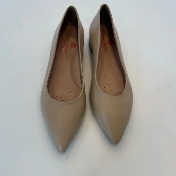Marc Joseph NY Women’s Pointed Toe FlatsNude Leather Handcrafted Sz 6.5 NEW